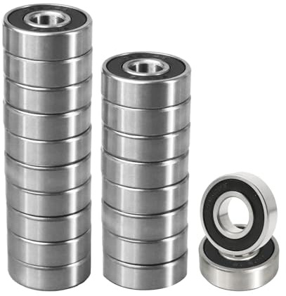Flewdart rodamientos de bolas 608RS 8x22x7 mm, sin fricción ABEC 9, 608 2RS para Skateboard, Longboard Eléctrico, Rodamientos Blindados​​ (608RS 20pcs)