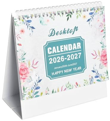 Calendrier de Bureau 2026 2027, Ephemeride 2026, Calendriers de Table Janvier 2026 à Juin 2027, Planning Mensuel pour la Maison de Bureau et de Travail