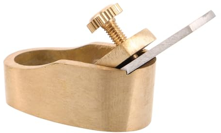 EXAOMBLE Outil de Luthier Mini Rabot en Laiton, Rabot Manuel pour Fabrication de Violons et Projets de Menuiserie Complexes, Accessoire Portable