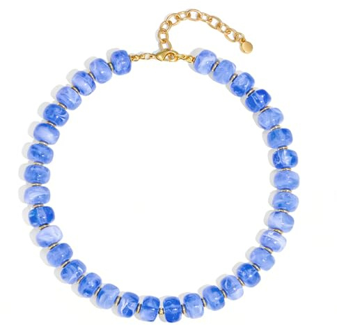 LILIE&WHITE Light Blue Resin Chunky Necklace for Women