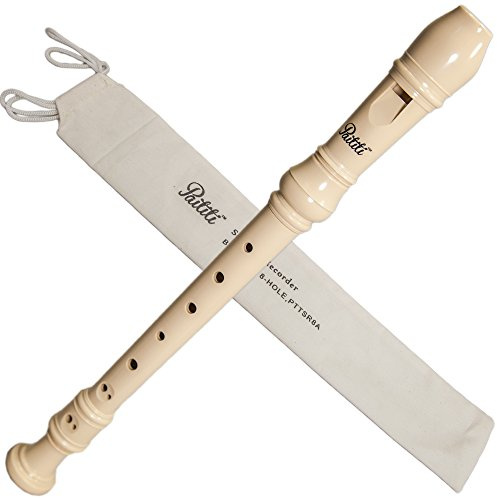Paititi Soprano Recorder 8-Hole With Cleaning Rod + Carring Bag Creamy Color, Key of C