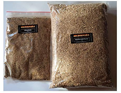 Räuchermehl Buche 800g & Olive 200g Buche Olive Buchenmehl-Olivenmehl BBQ Ideal zum Kalträuchern