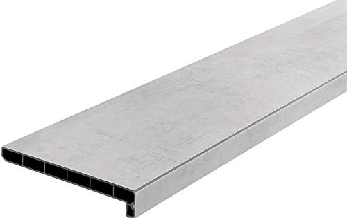 Lignodur Topline LD36 Innenfensterbank beton hellgrau 250 mm Ausladung inkl. Seitenabschlüsse Fensterbank (600mm)