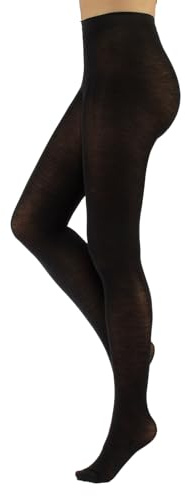 CALZITALY Collants en Laine, Bas Femme, Collants Hivernaux | Noir, Gris, Navy, Violet, Marron, Beige, Bordeaux, Vert | S, M, L, XL | 100 DEN | Made in Italy (S, Noir)