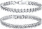 VNOX Armband Männer Edelstahl Armband Herren Silber,2 PCS