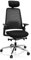 hjh OFFICE 608991 Profi Bürostuhl BRACIO Stoff/Netzstoff ergonomischer Drehstuhl, Sitztiefe verstellbar, Schwarz