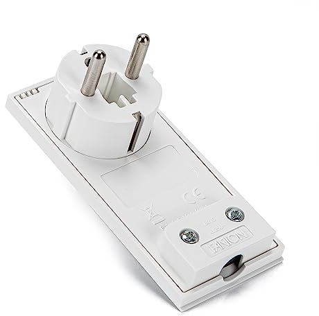 FANTON 80065 Spina schuko ultrapiatta salvaspazio orientabile 2P+T 16A mod. CLOCK Colore Bianco
