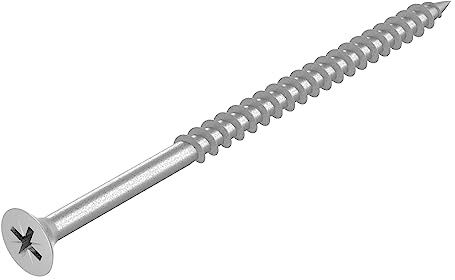 SECCARO Viti per truciolato 5 x 100 mm, in acciaio inox V2A VA A2, vite per legno con filettatura parziale, a croce/PZ, confezione da 100 pezzi
