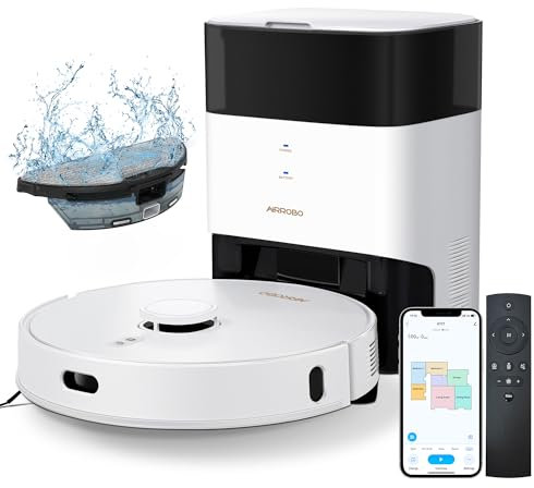 AIRROBO GT21 Saugroboter mit Wischfunktion: Staubsauger Roboter mit 3.5L Absaugstation | LiDAR Navigation | 180Min Laufzeit | Automatischer Entleerung | Starker Saugkraft | App-Steuerung