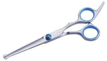 6 Dog Grooming Straight Scissors, Premium Stainless Steel with Safety Round Tip, Titanium Coating, Ergonomic Handle for Home Grooming