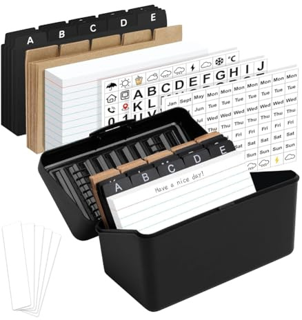Asyduey Titular de Tarjetas de Índice de 3 Pulgadas X 5 Pulgadas con Cerradura, Almacenamiento Organizador de Caja de Tarjetas de Índice Con, para Recetas Caseras, Dirección y Oficina