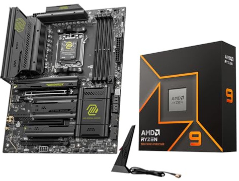 Micro Center AMD Ryzen 9 9950X CPU Processor with MSI MAG X870E Tomahawk WiFi ATX Motherboard (DDR5, PCIe 5.0 x16, M.2 Gen5, Wi-Fi 7, 5G LAN)