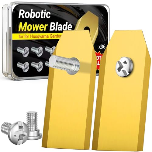 VIBINHO 36 Stück Mähroboter Klingen, Mähroboter Messer mit 36 Schrauben, Rasenmäher Klingen aus Edelstahl Kompatibel mit Husqvarna, Gardena, Yard Force, Ferrex, McChulloch
