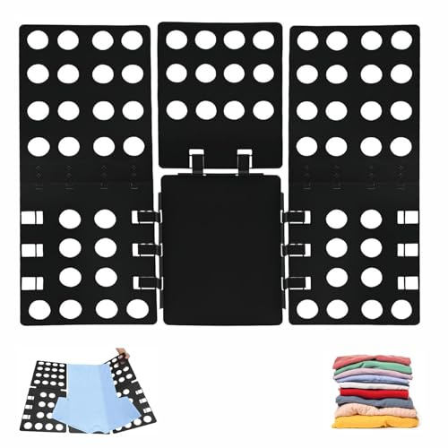 HBYMYDA Plieur de Vetement Planche à Plier le Linge Planche à Plier Vêtements pour Rapide pour Les Enfants et Les Adultes à Plier Les vêtements Noir