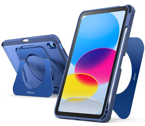 JETech Kickstand Fodral för iPad (A16) 11:e/10:e Gen., Marin | För 2025/2022 Modell, Justerbart Stativ i Flera Vinklar, Pennhållare, Tunt Stötskydd, Frostat Bakstycke
