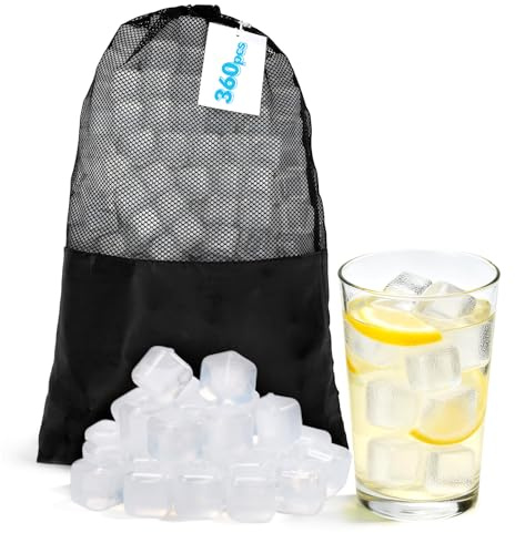 Nilpferd 360Pcs Reusable Ice Cubes for Drinks, BPA-Free Ice Packs for Lunch Boxes Coolers, Refreezable Plastic Ice Cubes Without Diluting Drinks for Party Hosts & Outdoor Ice Baths Enthusiasts (White)