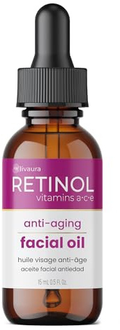 LIVAURA Retinol Anti-Aging Facial Oil – Instantly Adds A Glow To Your Face For A Younger Look – Radiance Booster With Nine Essential Oils Restores Hydration & Nourishment To Your Skin Night & Day