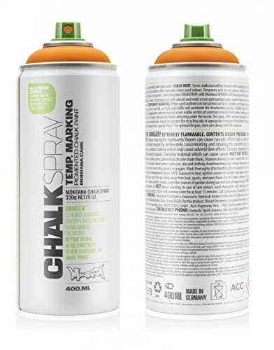 Montana Chalk Temporary Marking Spray 400ml Can, Colour: CH2010 Orange