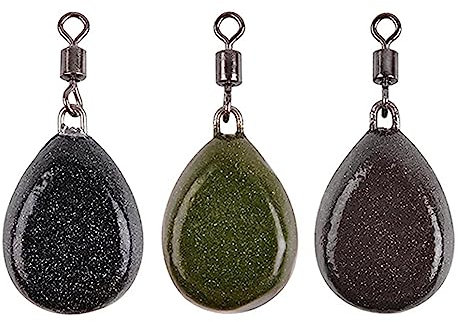 Shaddock 3Stk Flat Pear Bleie Gewichte Karpfenbleie Wirbelbleie 2oz/57g Angelblei Gewichte Karpfenangeln Bleisenkergewichte Angelausrüstung Set