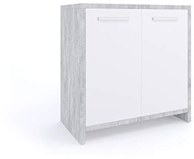 Vicco Mobile sottolavabo per bagno Kiko, Calcestruzzo/Bianco, 58 x 60 cm