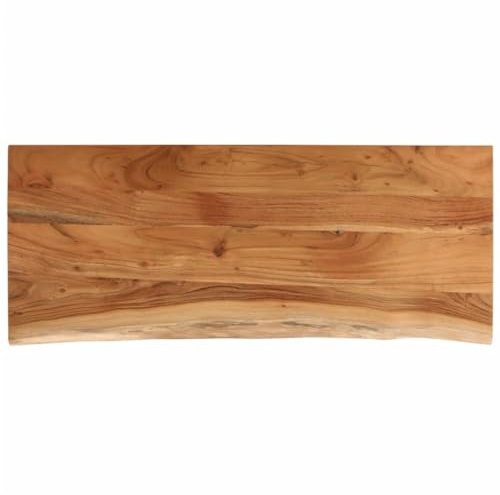 vidaXL Tischplatte, Rechteckig Holzplatte mit Baumkante, Holztischplatte Möbelplatte für Beistelltisch Bartisch, Platte Massivholzplatte Ersatzplatte, 110x40x3,8cm Massivholz Akazie