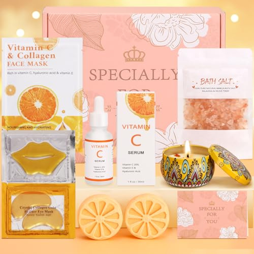 Birthday Pamper Gifts For Women, Vitamin C Skin Care Sets & Kits, Presents For Best Friend Mum Sister, Relaxation Bath Ladies Gifts Care Package for Her, Christmas Xmas Friendship Gift Pamper Hamper