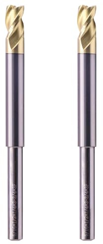 BestParts High Performance 2Pcs 37° Helix Solid Carbide End Mill for Aluminum - ZRN Coated, 3 Flute, 5/16 Cutting Diameter, 1/4 Reduced Shank for Router, 1/2 Length of Cut, 3-3/4 Overall Length