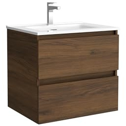 Salgar Mueble de baño Bequia 70cm + Lavabo cerámica | Nogal|70x45x56
