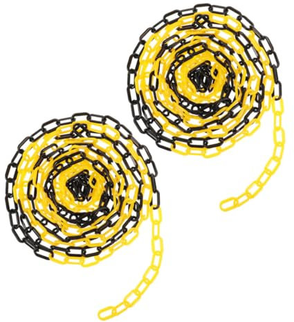 PartyKindom 2stücke Kunststoff-sicherheitskette Für Parkplatz-absperrkette Menschenmengen-kontrollkette Absperrkette Sicherheitskette Kettenglieder Sicherheitsabsperrkette Vorsichtskette