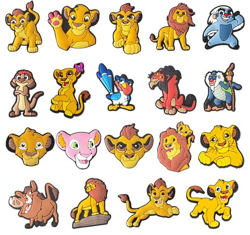 Fancico The Lion Lot de 19 breloques pour chaussures, décorations différentes pour adolescents et adultes, accessoires pour sabots, cadeaux de fête