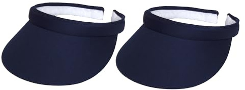 TOP HEADWEAR Mens Womens Sun Protection Sports Cotton Twill Clip On Golf Tennis Visor, Navy 2 Pack