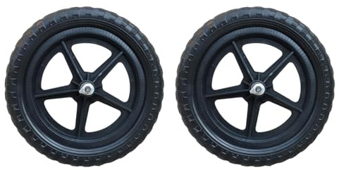 Ronyme 1 Paar Laufrad Ersatzräder Nicht aufblasbar Leichtgewicht Nylon Balance Bike Reifen Schwarz Kinderfahrrad Zubehör Outdoor Sport, 11 Zoll, Pentagrammrad Hub