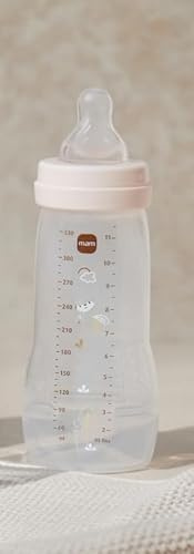 MAM Biberon Easy Active Baby Bottle 330 ml (Set da 2), Kit da 2 biberon MAM per bambini attivi ergonomici e pratici, Accessori neonato 4+ mesi allattamento con tettarella misura 3, Neutro