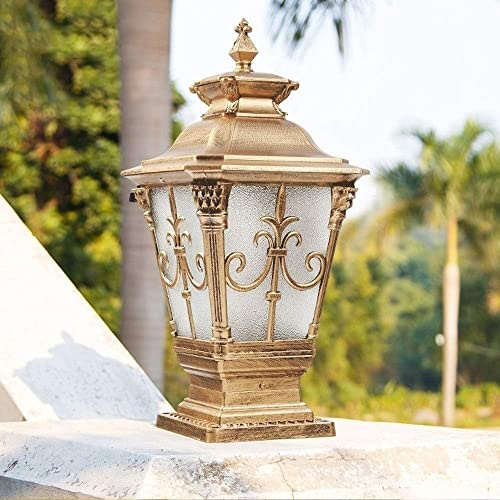 Lampada a Colonna Impermeabile Ip55 Vintage Europea Victoria in Alluminio da Giardino, Patio, Prato,Da a Colonna, Decoraziretrò, Lanterna in Vetro,Da da Terra per Esterni, Lampistradale,De a Colonna/4