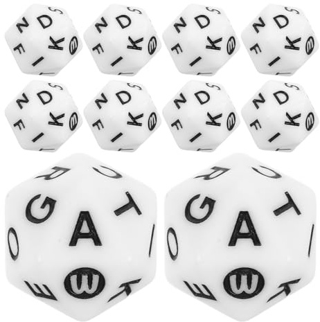 YARNOW Dadi Alfabeto 20 Facce 40 Unitá in Acrilico per Giochi Linguistici e Apprendimento