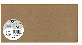 Carte Pollen 106x213, 210 g/m², Kraft naturel, en paquet cellophané de 25