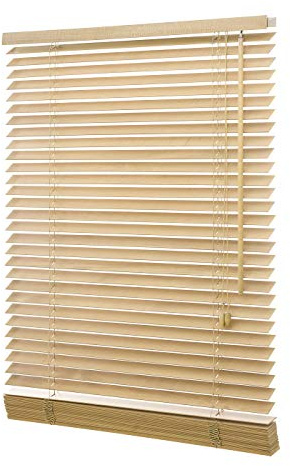 Ventanara® Holzjalousie 35mm Natur Holz Jalousie Jalousette Echtholz (120 x 160 cm)