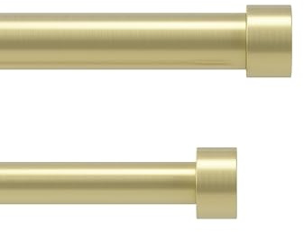 Umbra Cappa Double Tringle À Rideaux Extensible, 2,5cm, 168-305cm, 4 Embouts, Supports Muraux et Matériel De Fixation Inclus, Acier, Laiton