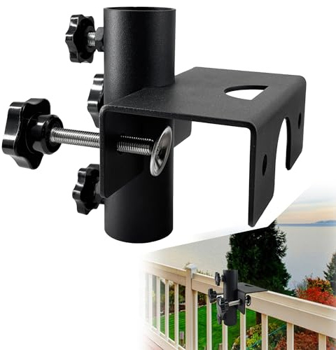 YZZHAJ Beach Patio Umbrella Clamp, Adjustable Outdoor Umbrella Holder Clamp,Umbrella Clamp Mount for Railing,Fence,Benches,Deck,Tailgates,Dock,Beach Courtyard Balcony
