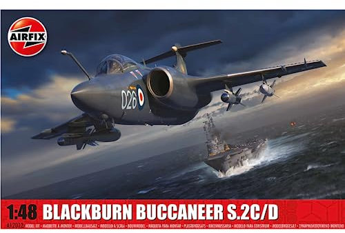 Airfix Model Set - A12012 Blackburn Buccaneer S.2C/D Model Building Kit - Plastic Plane Kits for Adults & Children 8+, Set Includes Sprues & Decals - 1:48 Scale
