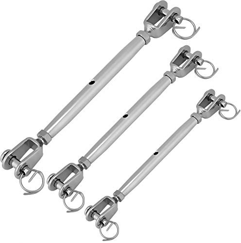 Stainless Steel Turnbuckle Closed Jaw Rigging Screw M5-M12 for Marine Boating Sailing Adjustable Tension Fastener Industrial Hardware (M8)