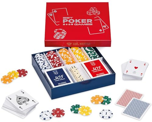 Dal - Professionellt komplett pokerkort och chipset, bestående av 125 spelchips, 2 pokerdäck och 5 tärningar, 3479