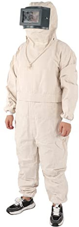 Leapiture Combinaison de Protection Complète - Travail, Sablage Respirante et Anti-poussière Avec Écran Facial en Verre Transparent et Connexion du Tube d'Oxygène
