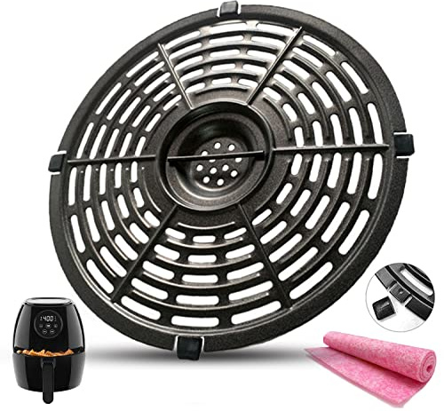 ALJ Air Fryer Replacement Tray for Chefman 3.7QT/3.6QT/3.5QT Air Fryers, Upgraded Double-layer Nonstick Coating Air Fryer Grill Pan, Air Fryer Crisper Plate, Air Fryer Grate for Chefman Air Fryers