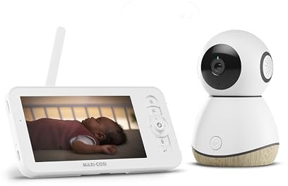 Maxi-Cosi See Pro babymonitor med kamera och mörkerseende, smart babymonitor kamera med app, video baby monitor, gråtöversättare, automatisk rörelsedetektion, Ultra HD (2K) video, 5 tums skärm