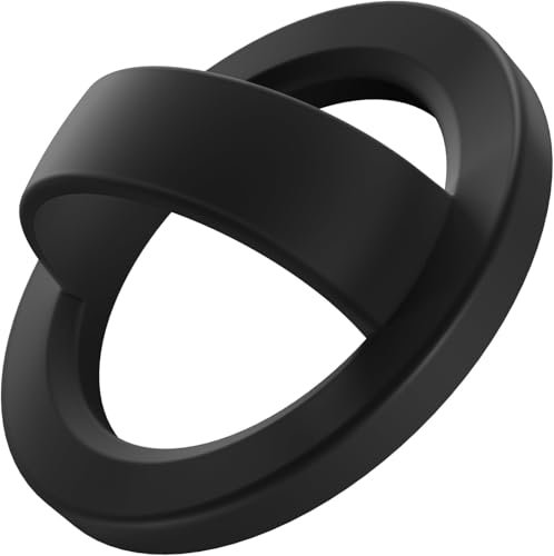 Magnetic Silicone Phone Grip, Comfy Finger Loop Grip Phone Holder, Strong Grip, Comfortable, Easy to Install and Remove, Compatible with Magsafe, Compatible with iPhone 16/15/14/13/12 Series (Black)