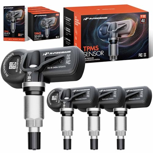 A-Premium 4PCS Pre-Programmed TPMS Sensor Tire Pressure Monitoring Sensor - Compatible with Honda & Hummer Models - Accord 2008-2012, CR-V 2007-2011, Fit 2008, S2000-315MHz - Replace 42753SWA316