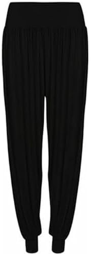 ANZEE Girls Harem Pants Ali Baba Trousers Casual Baggy Pant Sports Dance Elastic Yoga Kids Leggings Comfy Relaxed High Waist Trouser 3-13 Years (UK, Numeric, 11 Years, 12 Years, Plain Black)