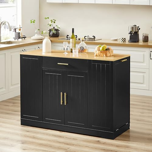 Zjjseloru Aggiorna la tua cucina con il nostro contenitore da cucina nero da 130 cm, design moderno, cassetti e bidone della spazzatura, pannelli di particelle resistenti + MDF, perfetto per spazi da