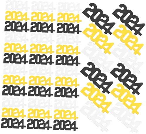 TOYZFRIENDY Decorativo Confeti de PVC para Mesa Negro Dorado Plata Fiesta Año Celebración Festiva Adornos Esparcir Ambiente Alegre